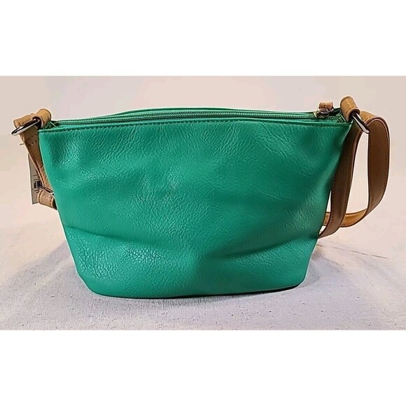 NWT Rosetti Women's Triple Play Crossbody Purse Green & Tan Adjustable Strap - Picture 8 of 8